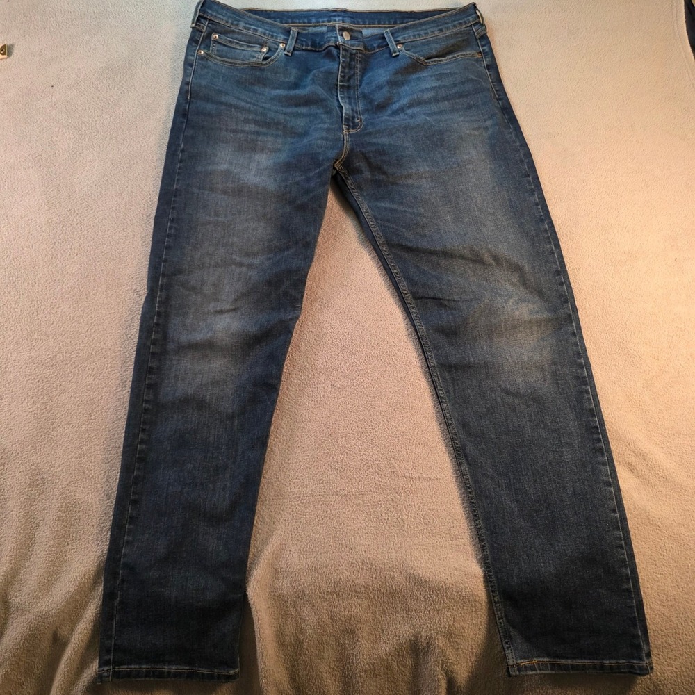 Levis 502 Taper Fit Mens Jeans Medium Wash Blue Denim 596840001 44x36 thigh fade